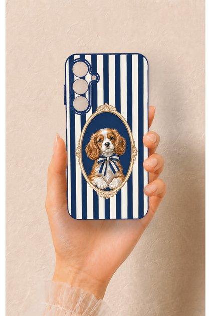 Samsung A55 Compatible Cute Dog Pattern Silicone Case