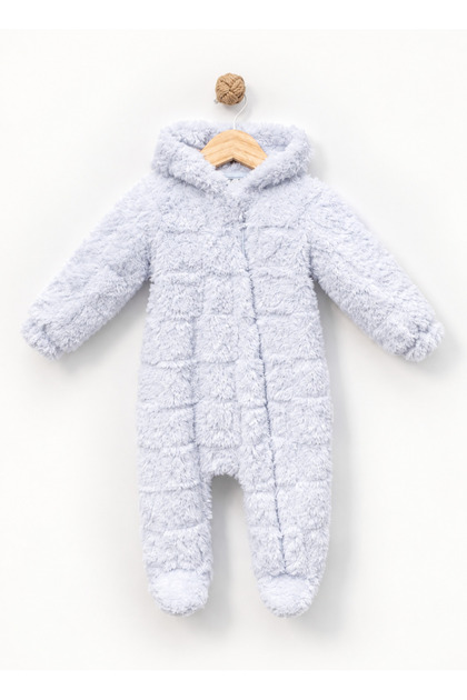 Baby Hooded Plush Jumpsuit – Soft Welsoft Winter Zippered Baby Jumpsuit