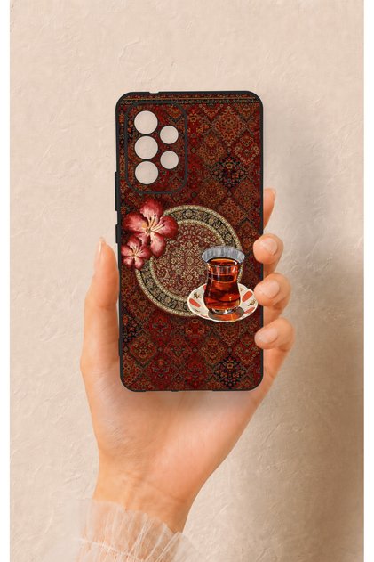 Samsung A53 Compatible Carpet and Tea Patterned Silicone Case