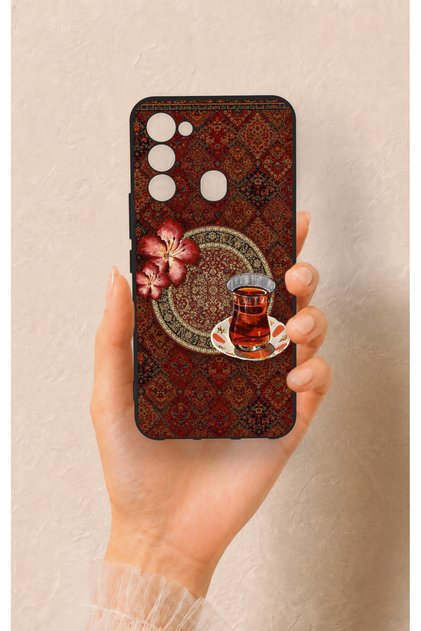 Tecno Spark 8C Compatible Silicone Case with Carpet and Tea Pattern