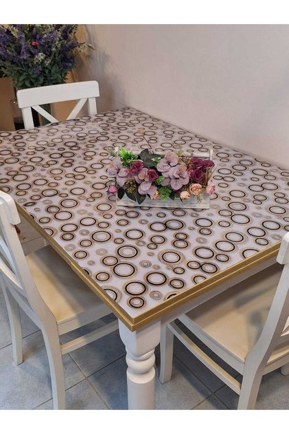 Thick Pvc Table Protector – 1.2 mm Mica Cover, 70 and 80 cm Width, Marble Pattern
