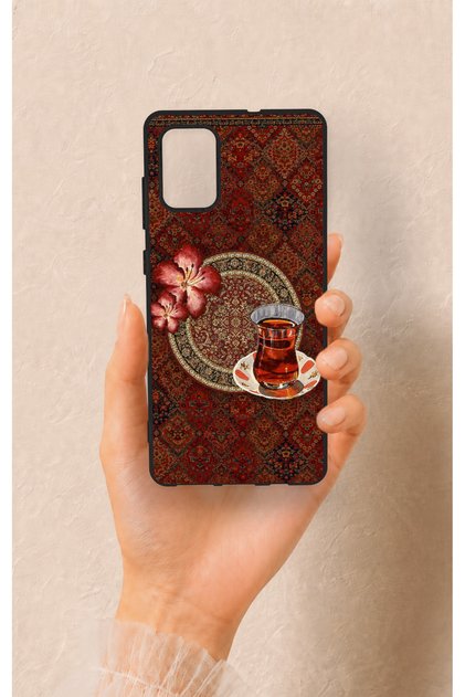 Samsung-A71 Compatible Carpet and Tea Patterned Silicone Case