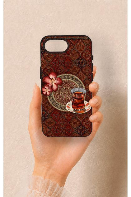 iPhone 16E Compatible Carpet and Tea Pattern Silicone Case