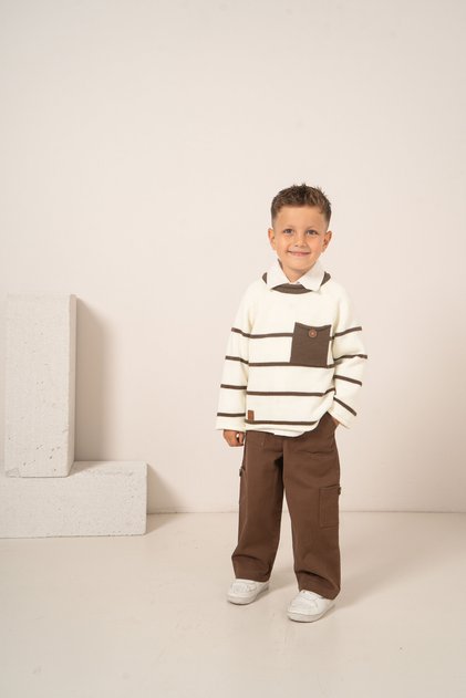 Baby Boy & Kids Knitwear Shirt Pants 3-Piece Set