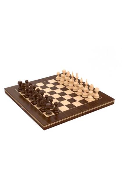 Set de șah și table din lemn, 28x28 cm, 3 variante de joc, 2 culori