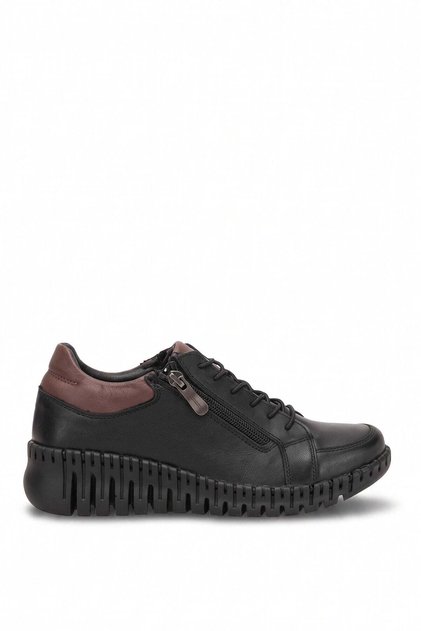 D26Ka-765 Women's Genuine Leather Casual Shoes Black - Brown