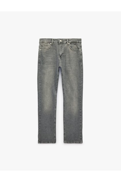 5-Pocket Regular Waist Cotton Straight Fit Jean Trousers - Mark Jean