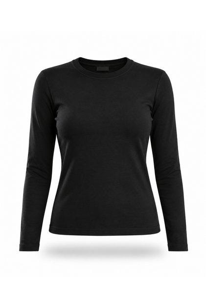 Black Crew Neck Basic Long Sleeve T-Shirt 4978