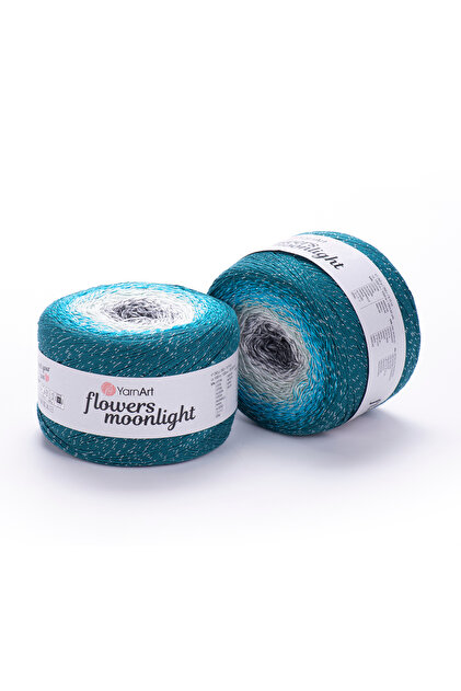 Flowers Moonlight Cotton Glitter Gradient Hand Knitting Yarn 260 Gr 1000 m - 1 Piece-3289