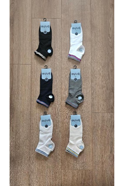 Men's Summer Season 6 Pairs Bamboo (Multi-Color) Booties Socks - 14216-6