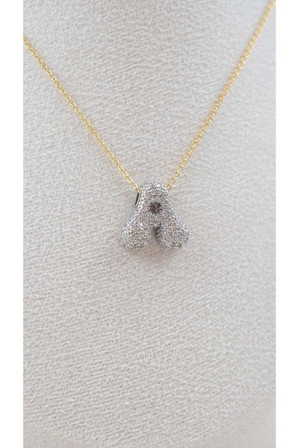 Stone Balloon Letter Necklace
