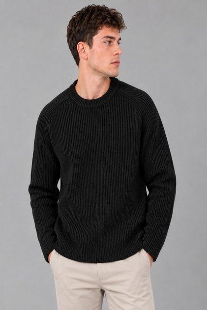 Zero Collar Striped Thick Knitted Sweater Dp 16649_10067