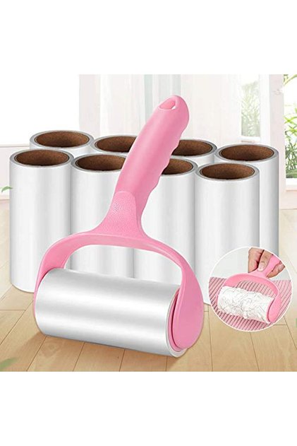 Chong Qin Super Sticky Pet Hair Lint Roller Set, Roller Suitable for Pet Hair, Clothes, Carpets, Car Seats, Dust Removal, Lint Brush (with 9 Replacement Refills)