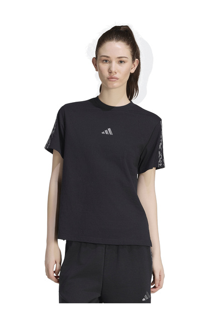KH1550 W AOP 3S SJ TEE Siyah Düz Kadın T-Shirt