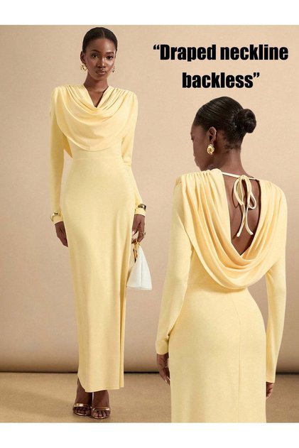 Rochie maxi, galbenă - L
