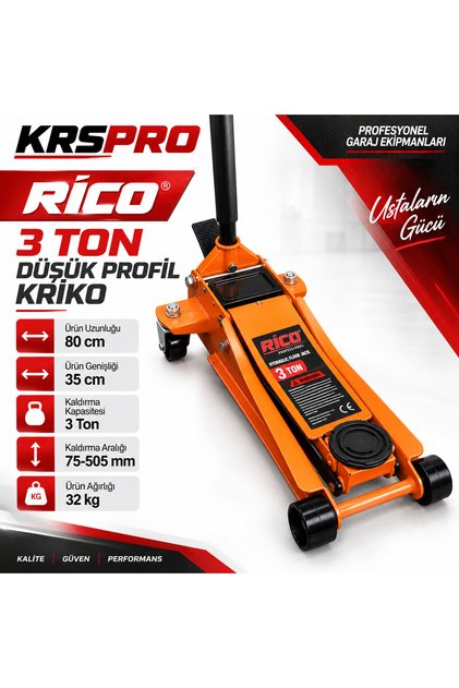 013-RC6037 3 Ton Düşük Profil Kriko
