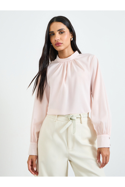 Cream Long Sleeve Blouse