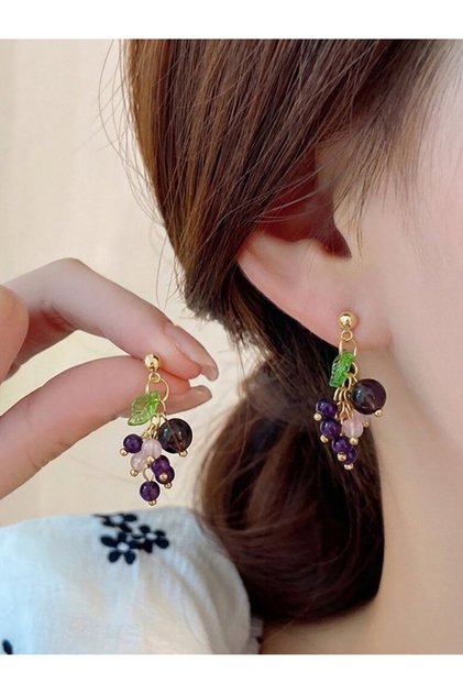 Grape Cluster Stud Earrings
