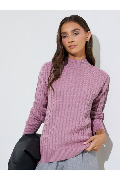 Pink Cable Knit Sweater