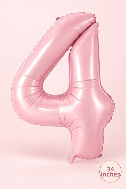 4 Year Old Pink Number Balloon 34 Inches 4 Year Old Balloon