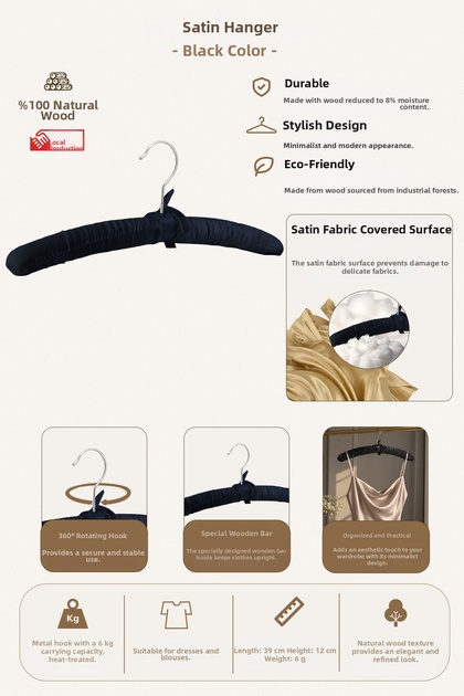 Wooden Satin Dress Blouse Top Hanger 10 Pieces