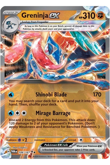 Greninja Ex # 106 Twilight Masquerade Original Card
