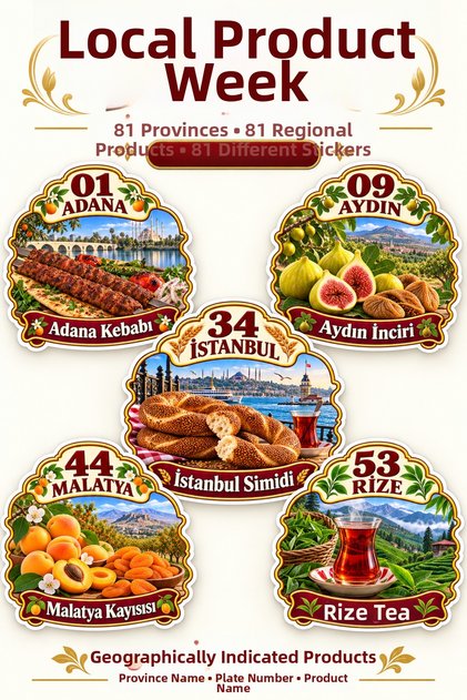 Local Goods Week 81 Products with Regional Geographical Indications Sticker Set