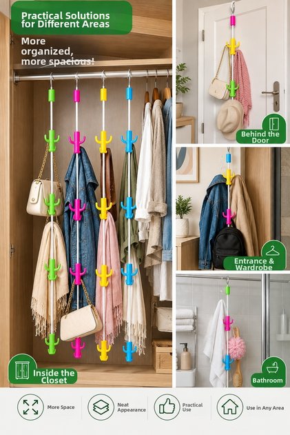 In-Closet Organizer Magic Hanger for Clothes, Garments, Bags Organizer Hanger