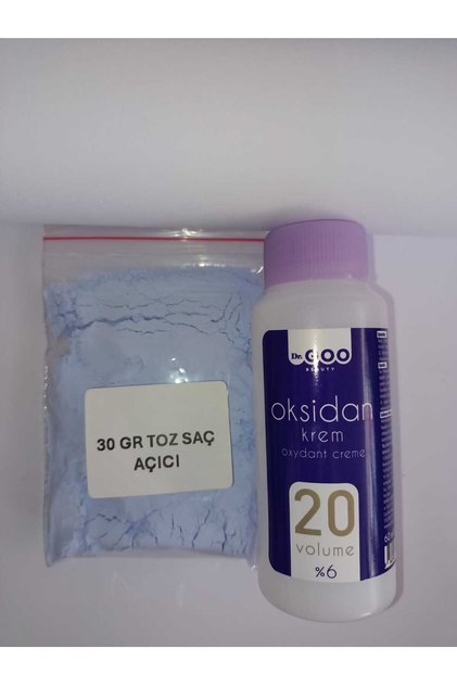MAVİ TOZ SAÇ AÇICI 30 GR VE 60 ML 20 VOL OKSİDAN KREM