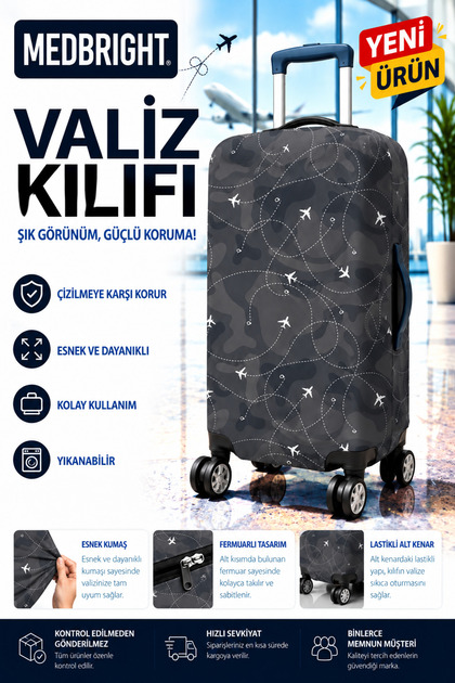 Luggage Cover Suitcase Cover Lycra Flexible Fabric and Durable Luggage Cover Blackçk-Vk21