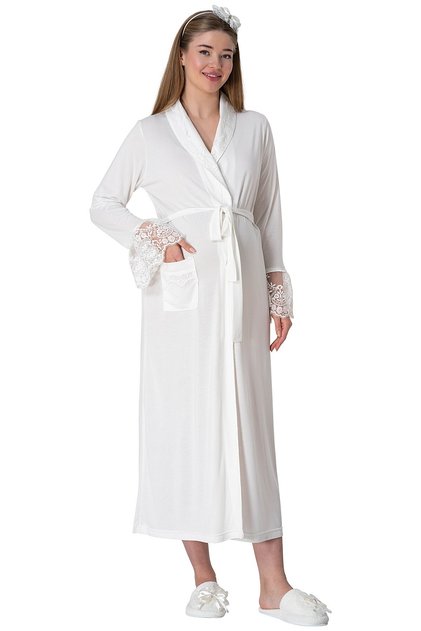 Mecit 5413 Ecru Women's Dressing Gown