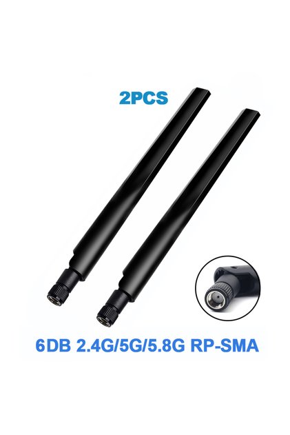 2PCS RP-SMA Wireless Antenna 2.4GHz/5GHz 6DBi RP-SMA Connector