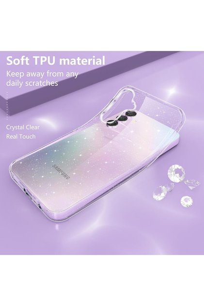A55 Clear Glitter Case for Samsung Galaxy A55 A35 A15 A25 S24 Ultra S23 FE S22 Plus S21 S20 Note 20