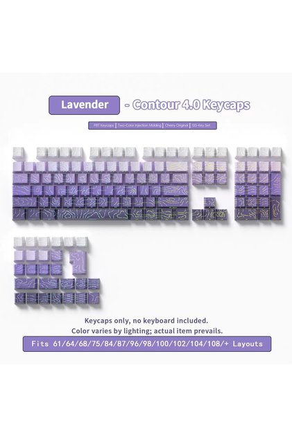 135 Keys Lavender 2026 Line Gradient Side Shine Through Keycaps Cherry Profile PBT Custom Keycaps fo
