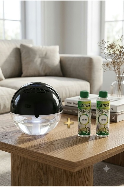 Sihirli Küre Hava Temizleme Makinesi Işıksız Siyah + 2 Adet 150ml Relax Solüsyonu