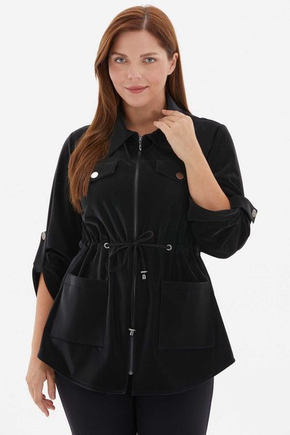 Women's Plus Size Trench Coat 24Ksl9392