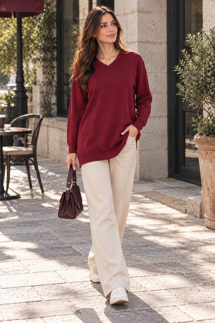 Winter Knitwear Sweater Burgundy