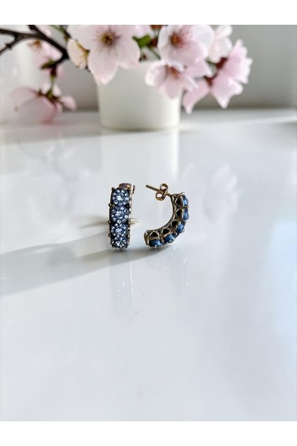 Zircon Stone 5 Stone Pin Earrings