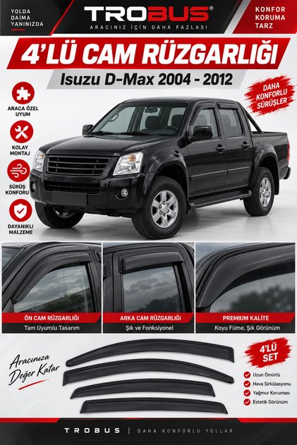 Isuzu D-max 2005-2012 Mügen Cam Rüzgarlığı 4'lü