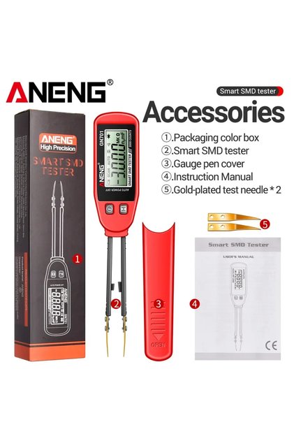 without battery GN701 Smart Tweezer LCR Meter Digital SMD Tester Measures Resistance Cap