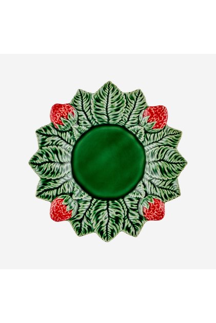 Strawberries Green Ceramic Dinner Plate 26 cm
