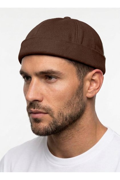 Premium Unisex Vintage Docker Kep Streetwear Hat - Adjustable Cotton Gabardine Retro Brimless Sailor Cap