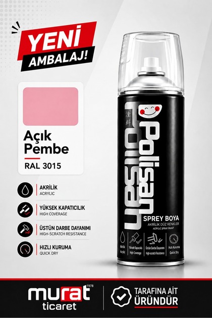 Akrilik Açık Pembe Sprey Boya 400 ml - Ral 3015