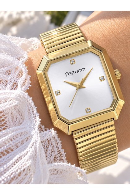 Brand Steel Cord Waterproof Yellow Color Women's Wristwatch+Bracelet