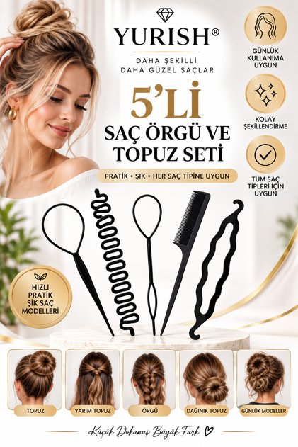Topuz Tokası Şekillendirme Set'i 5 Parça