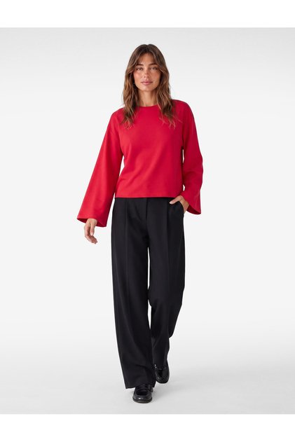 Cotton Long Wide Sleeve Crew Neck Oversize T-Shirt