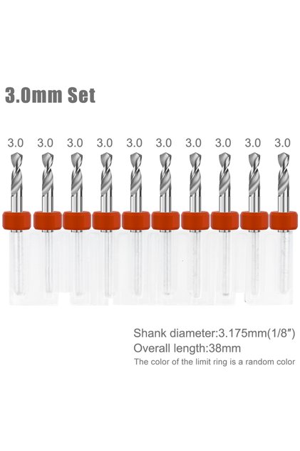 10pcs 3.0mm CMCP 10Pcs 3.175 Shank Carbide PCB Drill Bits For Print Circuit Board CNC Drilling Bit S