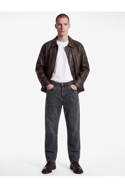 Normal Waist Pocket Comfortable Fit Cotton Baggy Jean Trousers