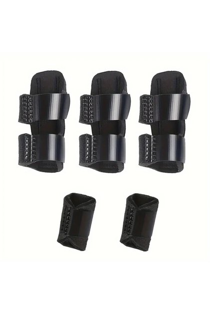 black-5pcs 5pcs Finger Splint Set: 2 Thumb and Little Finger Braces, 3 Finger Stabilizers for Index,