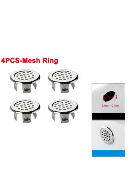 4PCS-Net Ring 4Pcs Kitchen Bathroom Basin Circular Overflow Drain Cover Decoration Bathtub Sink Hole